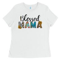 White blessed mama Ladies Tee - CowhideDigitalArt