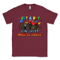 Burgundy just a boy who loves monster trucks Classic Tee - JahusDesignShop