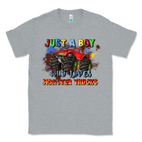 Heather Grey just a boy who loves monster trucks Classic Tee - JahusDesignShop