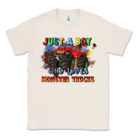 Natural just a boy who loves monster trucks Classic Tee - JahusDesignShop