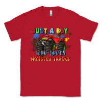 Red just a boy who loves monster trucks Classic Tee - JahusDesignShop