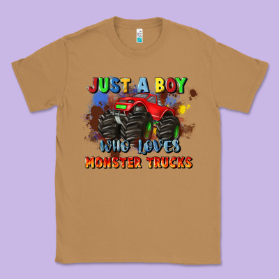 Just A Boy Who Loves Monster Trucks Classic Tee Designed By Jahusdesignshop