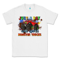 White just a boy who loves monster trucks Classic Tee - JahusDesignShop