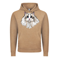 Vintage Coffee Ragdoll Face Cat Vintage Hoodie - LillyAllenDesigns