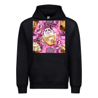 Black cat coffee cups and paw with leopard and glitter seamless pattern bbs Urban Hoodie - BundleAndBundleShop