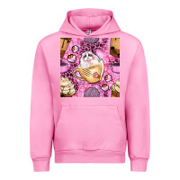 Fuchsia Pink cat coffee cups and paw with leopard and glitter seamless pattern bbs Urban Hoodie - BundleAndBundleShop