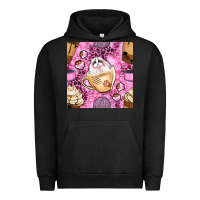 Pigment Black cat coffee cups and paw with leopard and glitter seamless pattern bbs Urban Hoodie - BundleAndBundleShop