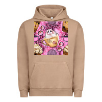 Pigment Burro cat coffee cups and paw with leopard and glitter seamless pattern bbs Urban Hoodie - BundleAndBundleShop