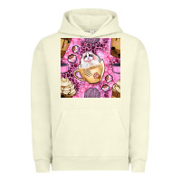 Pigment Pistachio cat coffee cups and paw with leopard and glitter seamless pattern bbs Urban Hoodie - BundleAndBundleShop