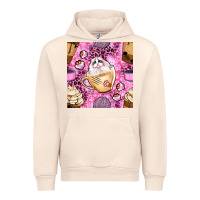 Sandshell cat coffee cups and paw with leopard and glitter seamless pattern bbs Urban Hoodie - BundleAndBundleShop