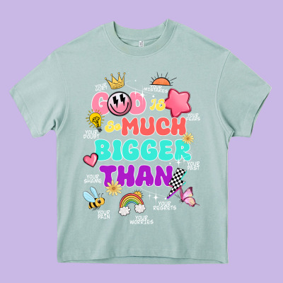 God Is Bigger Design Heavy Core Tee Designed By Jahusdesignshop