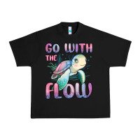 Black go with flow turtle Urban Heavy Tee - MaliasSmallBusiness