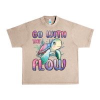 French Oak go with flow turtle Urban Heavy Tee - MaliasSmallBusiness