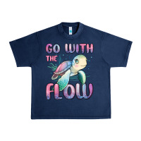 Navy go with flow turtle Urban Heavy Tee - MaliasSmallBusiness