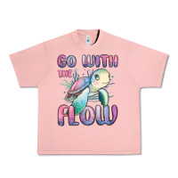 Salmon go with flow turtle Urban Heavy Tee - MaliasSmallBusiness