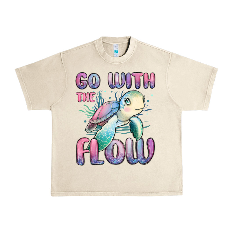 Go With Flow Turtle Urban Heavy Tee by MaliasSmallBusiness | Teevron
