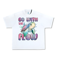 White go with flow turtle Urban Heavy Tee - MaliasSmallBusiness