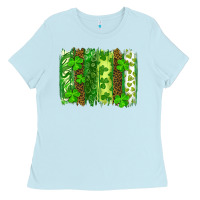 Baby Blue St Patrick's Day Brushstrokes Ladies Tee - RanaPortraitStore