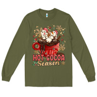 Army Green hot cocoa season Long Sleeve Tee - MaliasSmallBusiness