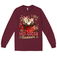 Burgundy hot cocoa season Long Sleeve Tee - MaliasSmallBusiness