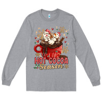 Heather Grey hot cocoa season Long Sleeve Tee - MaliasSmallBusiness