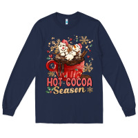 Navy hot cocoa season Long Sleeve Tee - MaliasSmallBusiness