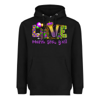 Black Love Mardi Gras Y'all Heavyweight Hoodie - HowdyJamesFarm