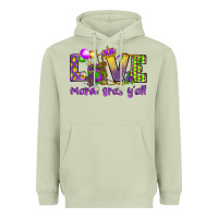 Matcha Love Mardi Gras Y'all Heavyweight Hoodie - HowdyJamesFarm