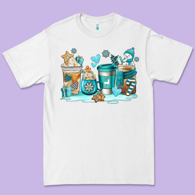 Winter Coffe Cups Premium Tee Designed By Adodesignshop