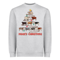 Heather Grey mooey christmas Heavyweight Sweatshirt - MaliasSmallBusiness