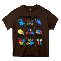 Chocolate Brown god says i am autism Heavy Core Tee - JahusDesignShop