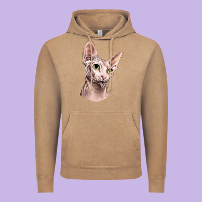 Sphynx Cat Vintage Hoodie Designed By Lillyallendesigns