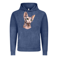 Vintage Denim Sphynx Cat Vintage Hoodie - LillyAllenDesigns