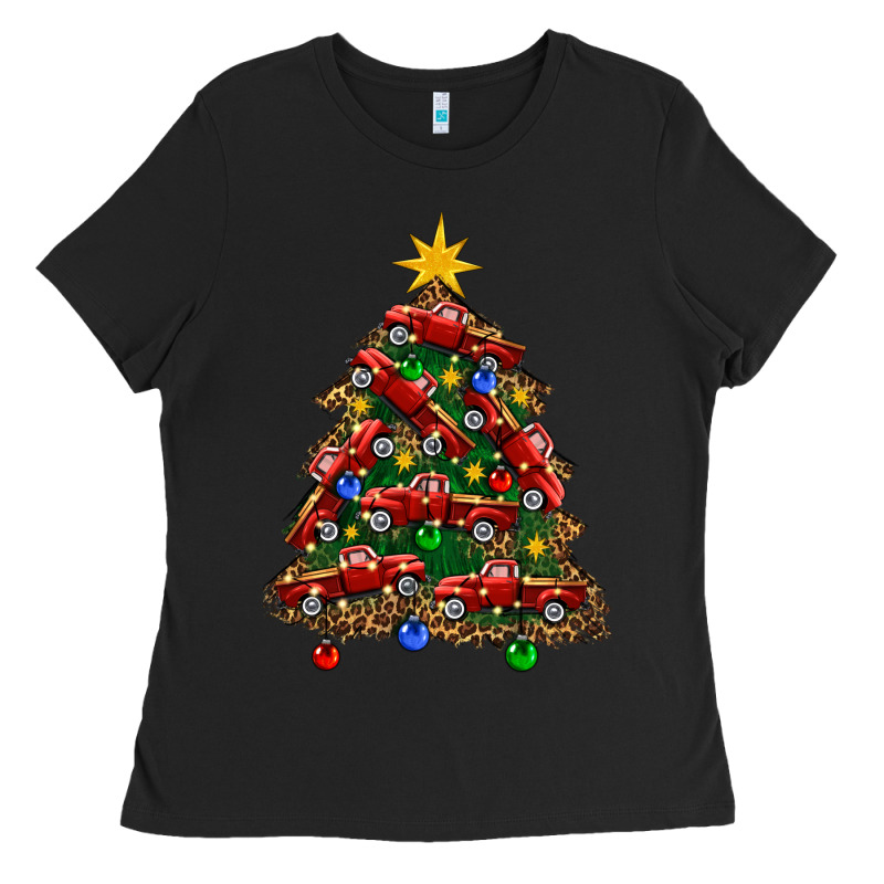 Christmas Truck Tree Ladies Tee by FaDigitalArtStudio | Teevron
