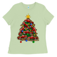 Matcha christmas truck tree Ladies Tee - FaDigitalArtStudio