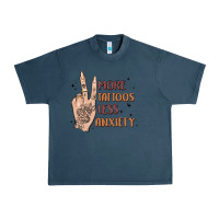 Midnight Navy more tattoos less anxiety Urban Heavy Tee - MaliasSmallBusiness