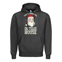 Charcoal Heather There's Some Ho Ho Ho's in this House Santa Claus Zipper Hoodie - Bettercallsaul