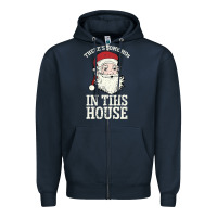 Navy There's Some Ho Ho Ho's in this House Santa Claus Zipper Hoodie - Bettercallsaul