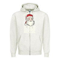 Oatmeal Heather There's Some Ho Ho Ho's in this House Santa Claus Zipper Hoodie - Bettercallsaul