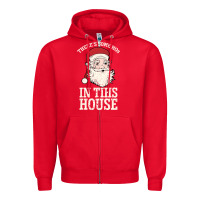 Red There's Some Ho Ho Ho's in this House Santa Claus Zipper Hoodie - Bettercallsaul