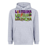 Heather Grey Louisiana Louisiana Louisiana Heavyweight Hoodie - HowdyJamesFarm