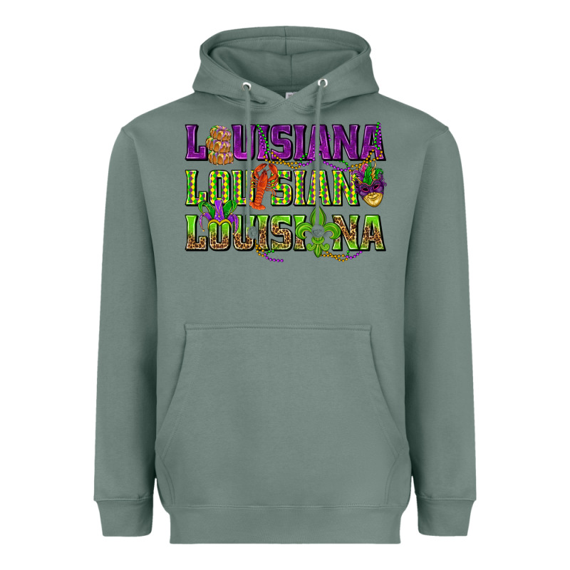 Louisiana Louisiana Louisiana Heavyweight Hoodie by HowdyJamesFarm | Teevron