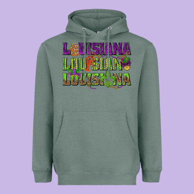 Louisiana Louisiana Louisiana Heavyweight Hoodie Designed By Howdyjamesfarm