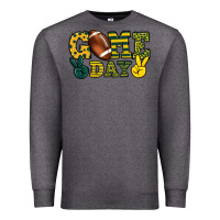 Charcoal Heather Game day yellow and green team color Premium Sweatshirt - HowdyJamesFarm