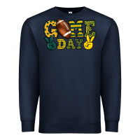 Navy Game day yellow and green team color Premium Sweatshirt - HowdyJamesFarm