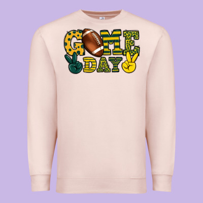 Game Day Yellow And Green Team Color Premium Sweatshirt Designed By Howdyjamesfarm