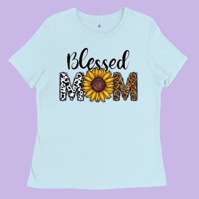 Blessed Mom Ladies Tee Designed By Cowhidedigitalart