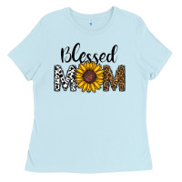 Baby Blue blessed mom Ladies Tee - CowhideDigitalArt