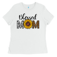 White blessed mom Ladies Tee - CowhideDigitalArt