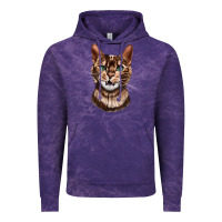 Cloud Purple Bengal Cat Face Vintage Hoodie - LillyAllenDesigns